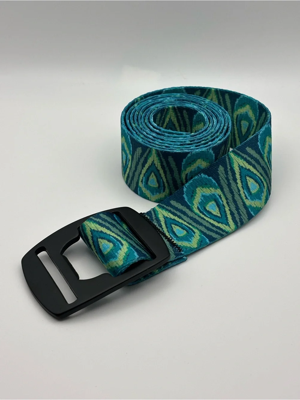 Croakies Artisan 2 Belt Bottle Opener Buckle-Green/Blue Ikat Pattern-One Size